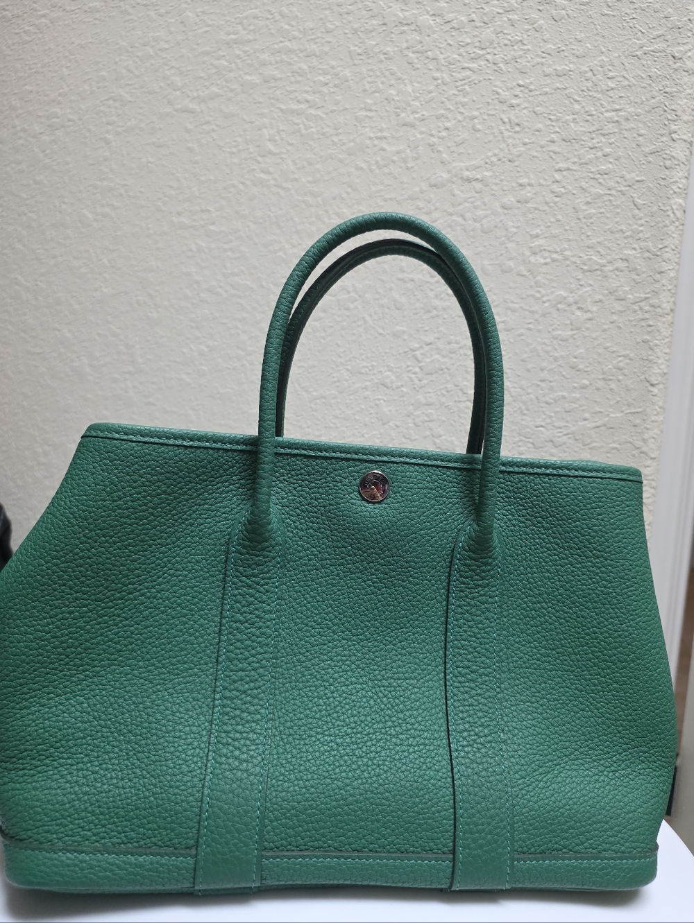 Hermes Garden Party 23 Green Leather Tote Bag - Women